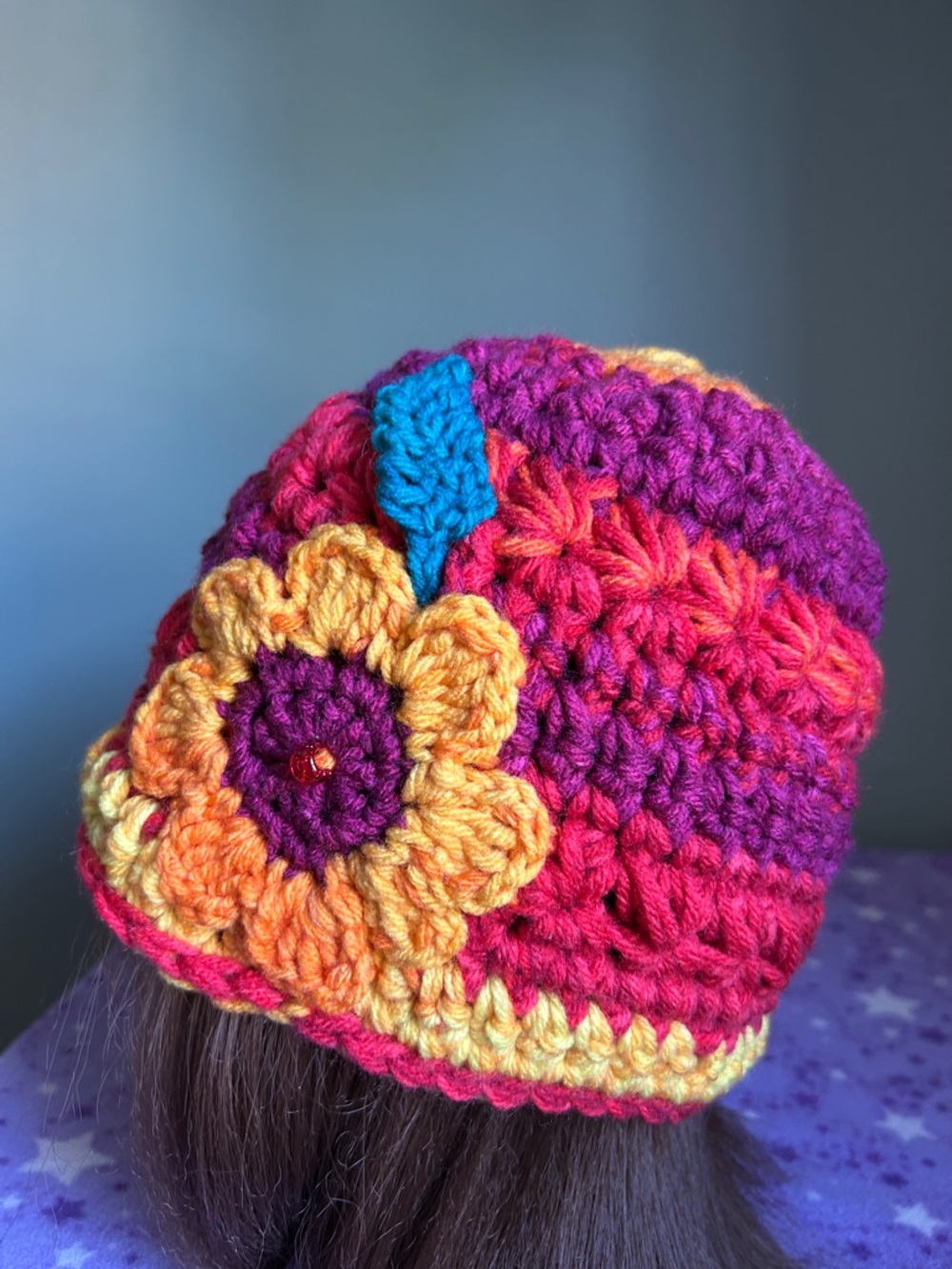 Crochet medium beanie soft acrylic yarn new